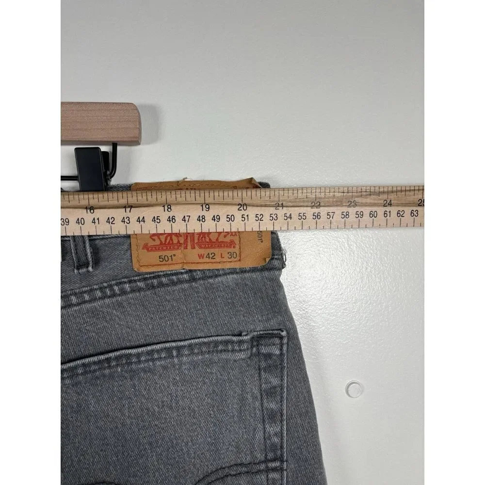 Levis 501 Jeans New Mens Original‎ Button Fly Color Grey 42x30 NWT
